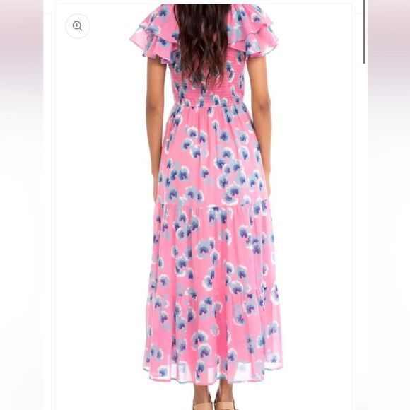 Banjanan Ira animal print  Floral Midi Dress in Aurora XS NWT - Picture 3 of 8